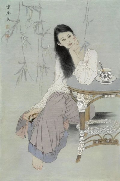 《午后》  80X55CM  2014年  绢本设色