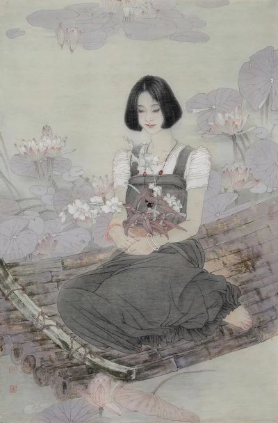 《渡》 90X115CM 2013年 绢本设色