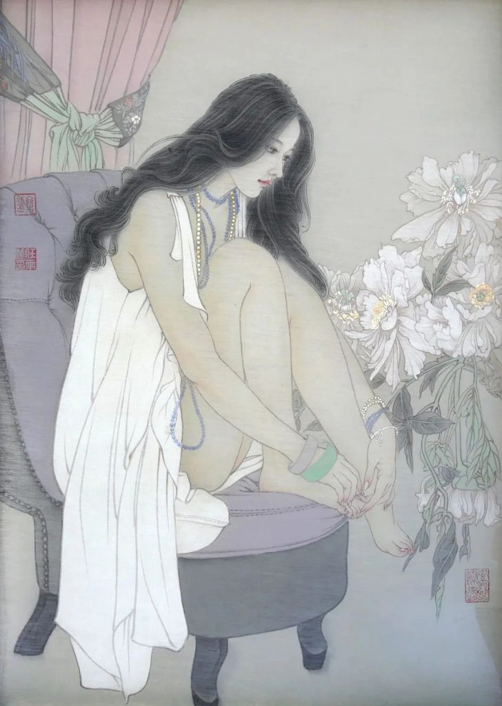 《女人花之四》40X60CM 2015年 绢本设色